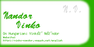 nandor vinko business card